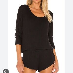Eberjey Black ribbed ballet sweater